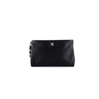 CHANEL CRYSTAL CC HANDLE WRISTLET POUCH LAMBSKIN AP4281 (24.5*16*2.5cm)